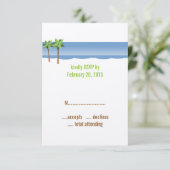 Bruiloft RSVP Kaarten met Palmboom Strand Kaartje (Staand voorkant)
