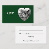 BRUILOFT RSVP KAARTEN: PAARDEN in POTLOOD: HART Informatiekaartje (Voorkant / Achterkant)