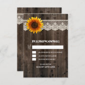 Bruiloft RSVP Kaarten van Schuur Hout en Kant met  (Voorkant / Achterkant)