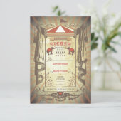 Bruiloft RSVP kaarten voor Carnaval Circus Olifant Kaartje (Staand voorkant)