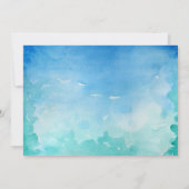 Bruiloft RSVP Kaarten Zeeschildpadden | Blauw en G (Achterkant)