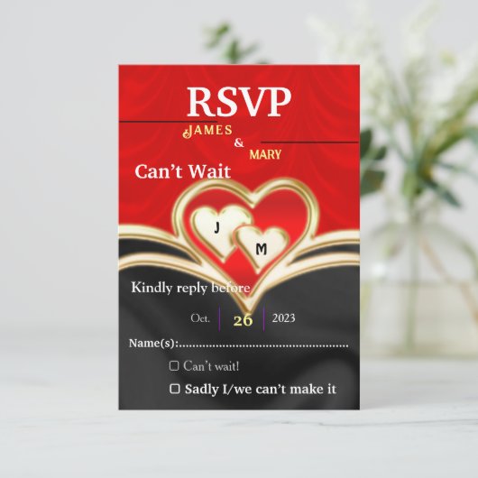 bruiloft RSVP kaartje (Staand voorkant)