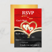 bruiloft RSVP kaartje (Voorkant / Achterkant)