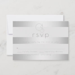 Bruiloft RSVP |  Lichtgevende Zilveren Strepen Mon Kaartje