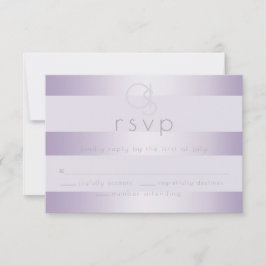 Bruiloft RSVP |  Lilac Schitterende Strepen Monogr Kaartje