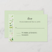 Bruiloft RSVP met bloemrijke groen (Voorkant / Achterkant)