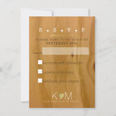 bruiloft rsvp met rustieke houtstructuur kaart (Voorkant)