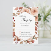 Bruiloft RSVP met rustieke wilde bloemen Kaartje (Staand voorkant)