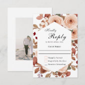 Bruiloft RSVP met rustieke wilde bloemen Kaartje (Voorkant / Achterkant)