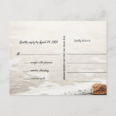 Bruiloft RSVP met strandgolven Uitnodiging Briefkaart (Achterkant)