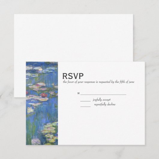 Bruiloft RSVP / Monet Waterlelies (Voorkant / Achterkant)