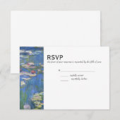 Bruiloft RSVP / Monet Waterlelies Kaartje (Voorkant / Achterkant)
