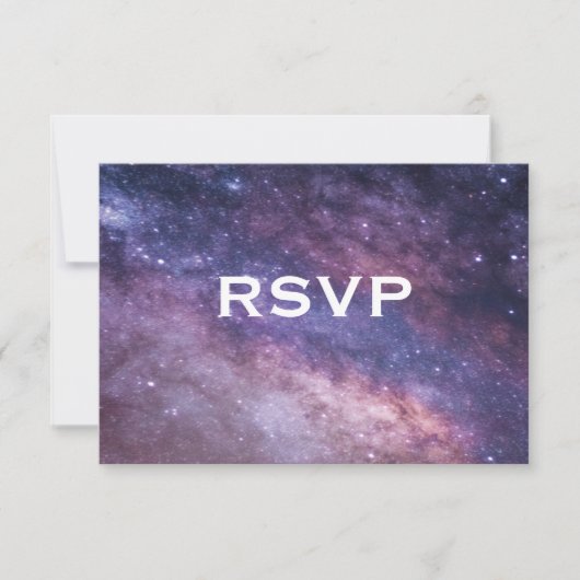 Bruiloft RSVP Nebula Ruimte Cosmos Kaartje (Voorkant)