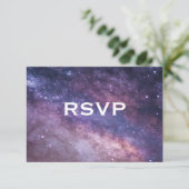 Bruiloft RSVP Nebula Ruimte Cosmos Kaartje (Staand voorkant)