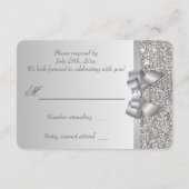 Bruiloft RSVP Nep Zilveren Pailletten Strik (Achterkant)