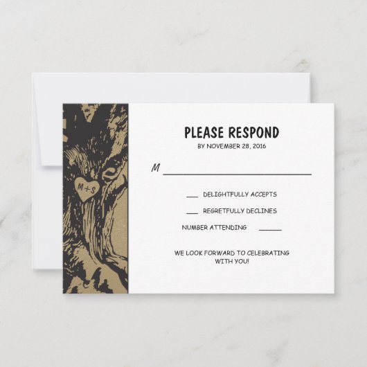 Bruiloft RSVP onder oude eikenboom Kaartje (Voorkant)