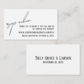 Bruiloft RSVP Online Casual Handschrift Wit Informatiekaartje (Voorkant / Achterkant)