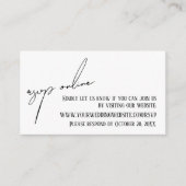 Bruiloft RSVP Online Casual Handschrift Wit Informatiekaartje (Voorkant)