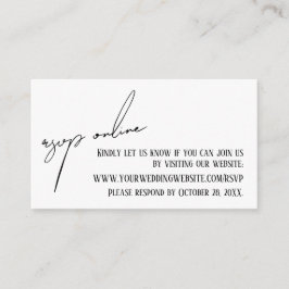 Bruiloft RSVP Online Casual Handschrift Wit Informatiekaartje