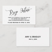 Bruiloft RSVP Online Elegant Script Informatiekaartje (Voorkant / Achterkant)