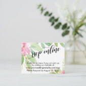 Bruiloft RSVP Online Elegante Typografie & Bloemen Informatiekaartje (Staand voorkant)