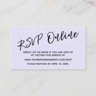 Bruiloft RSVP Online Handschrift Lavendel Informatiekaartje