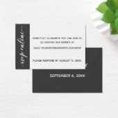 Bruiloft RSVP Online invoegen Donker Grijs & Wit Visitekaartjes (Bureau)