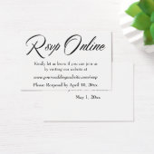 Bruiloft RSVP Online invoegen Zwart Script, Wit, 0 Visitekaartje (Bureau)