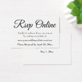 Bruiloft RSVP Online invoegen Zwart Script, Wit, 0 Visitekaartjes (Bureau)