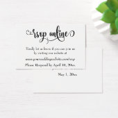 Bruiloft RSVP Online invoegen Zwart Script, Wit, 1 Visitekaartjes (Bureau)