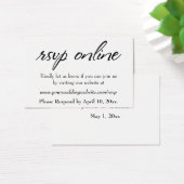 Bruiloft RSVP Online invoegen Zwart Script, Wit, 1 Visitekaartjes (Bureau)