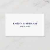 Bruiloft RSVP Online Navy Handschrift invoegen Kaa Informatiekaartje (Achterkant)