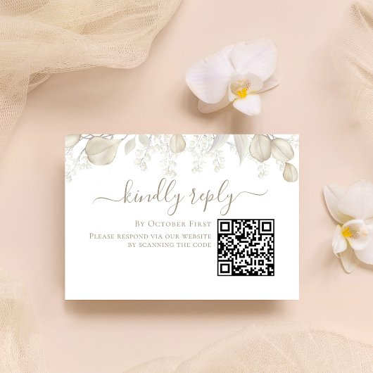 Bruiloft RSVP Online QR Code Sage groen