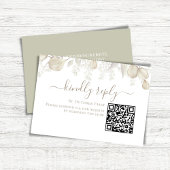 Bruiloft RSVP Online QR Code Sage groen Kaartje