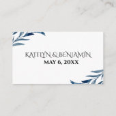 Bruiloft RSVP Online Typografie Blauw geschilderde Informatiekaartje (Achterkant)