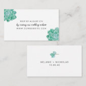 Bruiloft RSVP online website kaarten met vetplant (Voorkant / Achterkant)