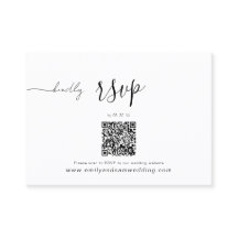 Bruiloft RSVP Pack | QR-code minimalistisch wit