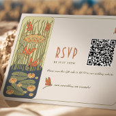 Bruiloft RSVP QR Code  Art Nouveau Kaart