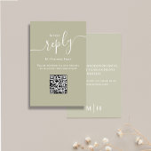 Bruiloft RSVP QR Code Elegant Sage Groen