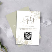 Bruiloft RSVP QR Code Elegant Salie groen