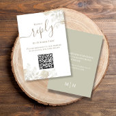Bruiloft RSVP QR Code Elegant Salie groen
