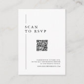 Bruiloft RSVP QR Code Minimalist Clean Simple Informatiekaartje (Voorkant)