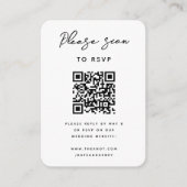 Bruiloft RSVP | QR Code Modern Minimalistisch Eenv Informatiekaartje (Voorkant)