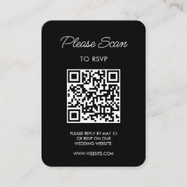 Bruiloft RSVP, QR Code Modern Minimalistisch Eenvo Informatiekaartje
