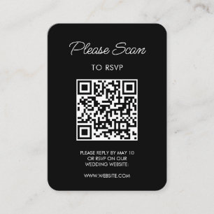 Bruiloft RSVP, QR Code Modern Minimalistisch Eenvo Informatiekaartje