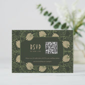 Bruiloft RSVP QR Code Nouveau Kaart (Staand voorkant)