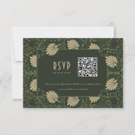 Bruiloft RSVP QR Code Nouveau Kaart