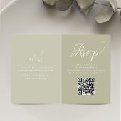 Bruiloft RSVP QR Code Script Sage Groen Informatiekaartje