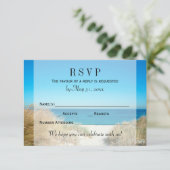 Bruiloft RSVP-reactie Zeegrasstrand RSVP Kaartje (Staand voorkant)