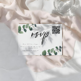 Bruiloft RSVP-reactiekaart 'Leafy Green Elegance' RSVP Kaartje